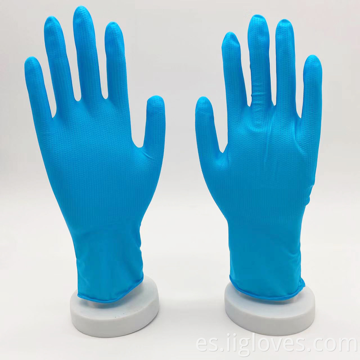Guantes de nitrilo azul de 32 cm de longitud ácido de aceite pesado ácido álcali resistente a los guantes de nitrilo de 12 pulgadas